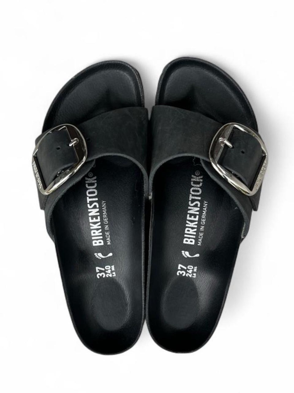 Birkenstock Madrid Big Buckle Black Leather Sandals EU 37 Women’s 6 Narrow